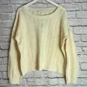 Hippie Rose Women's Pullover Sweater Blizzard White NWT Size XL